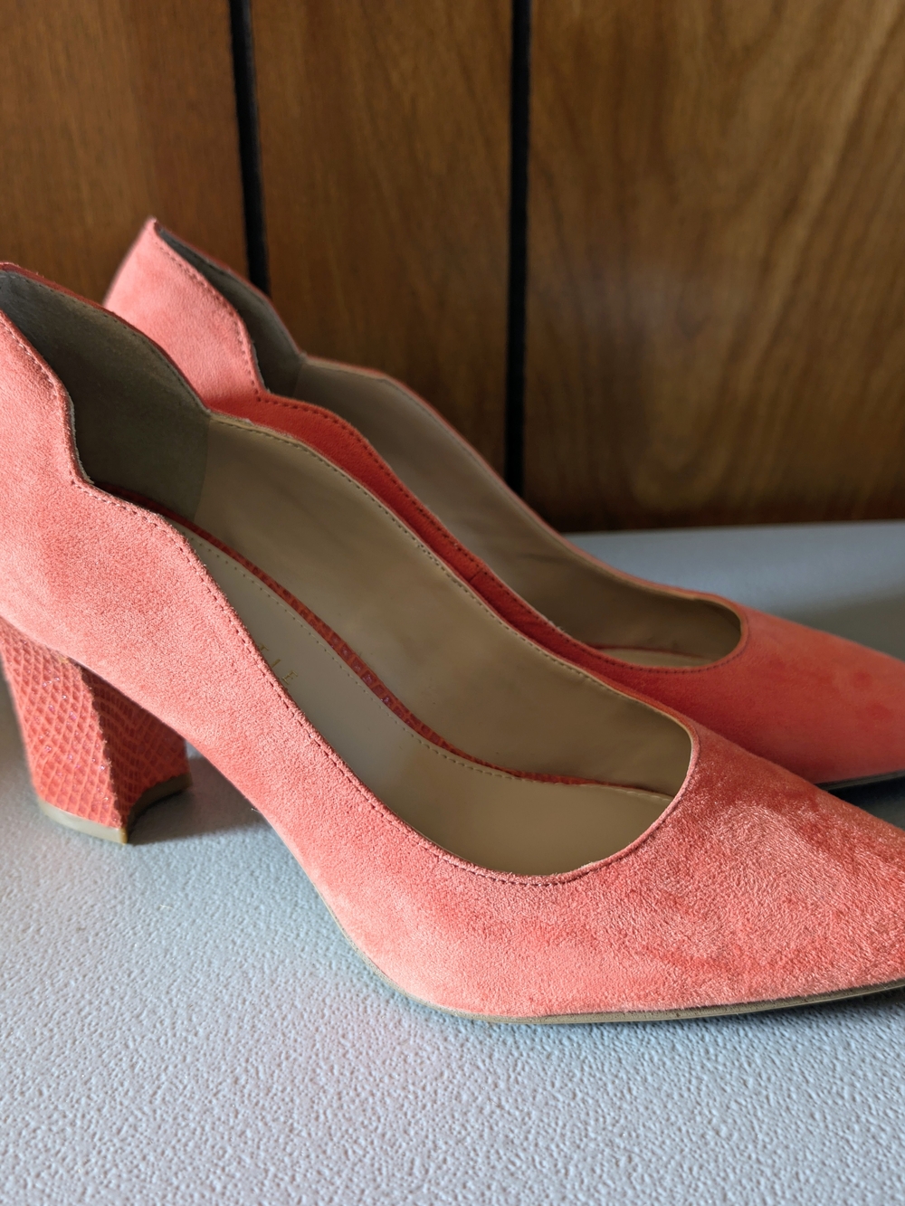 Women's Coral Suede Block Heels